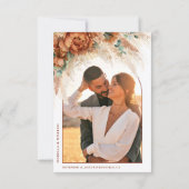 Elegant Calligraphy Floral Boho Photo Wedding Save The Date (Achterkant)