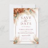 Elegant Calligraphy Floral Boho Photo Wedding Save The Date (Voorkant)