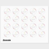 Elegant Calligraphy Floral First Heilige Communie Ronde Sticker (Vel)