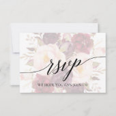 Elegant Calligraphy Floral Menu Choice RSVP Card (Voorkant)
