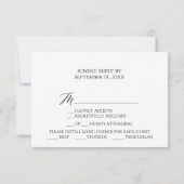 Elegant Calligraphy Floral Menu Choice RSVP Card (Achterkant)