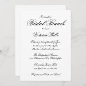 Elegant Calligraphy Formal Bridal Brunch Kaart (Voorkant / Achterkant)