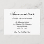 Elegant Calligraphy Formal Wedding Accommodations Informatiekaartje (Voorkant)