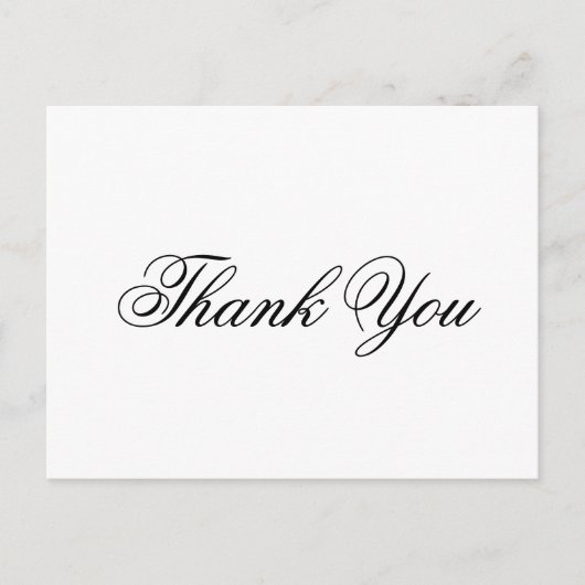 Elegant Calligraphy Formal Wedding Bedankt Briefkaart (Voorkant)