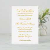 Elegant Calligraphy Formal Wedding Gold Folie Uitnodiging (Staand Voorkant)