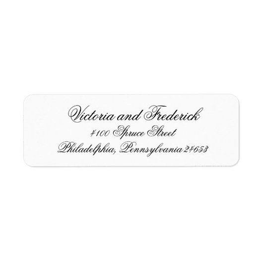 Elegant Calligraphy Formal Wedding Return Address Etiket (Voorkant)