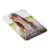 Elegant Calligraphy Foto Afstuderen Announement Magneet (Rechterzijde)