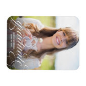 Elegant Calligraphy Foto Afstuderen Announement Magneet (Horizontaal)