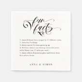 Elegant Calligraphy Fun Facts Wedding Napkins Servet (Voorkant)