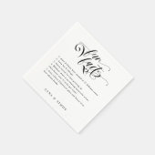 Elegant Calligraphy Fun Facts Wedding Napkins Servet (Hoek)