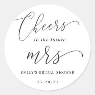 Elegant Calligraphy Future Mrs. Vrijgezellenfeest Ronde Sticker