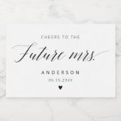 Elegant Calligraphy Future Mrs. Vrijgezellenfeest Sparkling Wijnetiket (Enkel label)