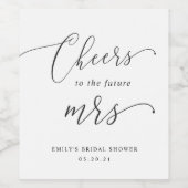 Elegant Calligraphy Future Mrs. Vrijgezellenfeest Wijn Etiket (Enkel label)