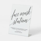 Elegant Calligraphy Gezichtsmaskerstation Evenemen Reclamebord Met Voetstuk (Voorkant)