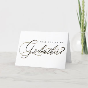 Elegant Calligraphy Godmoeder Photo Voorstel Kaart
