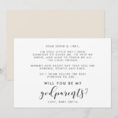Elegant calligraphy Godparent proposal card Kaart (Voorkant / Achterkant)