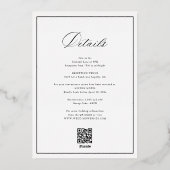 Elegant calligraphy gold and white wedding folie uitnodiging (Achterkant)