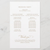 Elegant Calligraphy Gold and White Wedding Program (Achterkant)