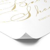 Elegant Calligraphy Gold Baby shower Welkom Poster (Hoek)