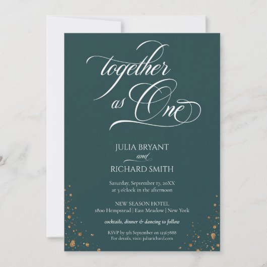 Elegant Calligraphy Gold Confetti minimalist Kaart (Voorkant)