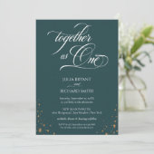 Elegant Calligraphy Gold Confetti minimalist Kaart (Staand voorkant)