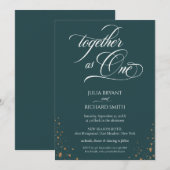 Elegant Calligraphy Gold Confetti minimalist Kaart (Voorkant / Achterkant)