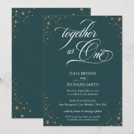 Elegant Calligraphy Gold Confetti minimalist Uitno Kaart