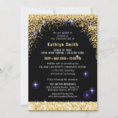 Elegant Calligraphy Gold Glitter Afstuderen Aankondiging (Achterkant)