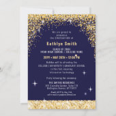 Elegant Calligraphy Gold Glitter Afstuderen Aankondiging (Achterkant)