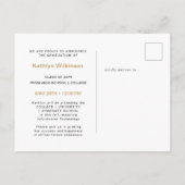 Elegant Calligraphy Gold Glitter Afstuderen Aankondigingskaart (Achterkant)