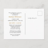 Elegant Calligraphy Gold Glitter Afstuderen Aankondigingskaart (Achterkant)