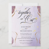 Elegant Calligraphy Gold Glitter Amethyst Moderne  Kaart (Voorkant)