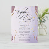 Elegant Calligraphy Gold Glitter Amethyst Moderne  Kaart (Staand voorkant)