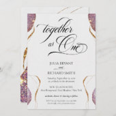 Elegant Calligraphy Gold Glitter Amethyst Moderne  Kaart (Voorkant / Achterkant)