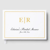 Elegant Calligraphy Gold Monogram Vrijgezellenfees Gastenboek (Voorkant)