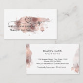 Elegant Calligraphy Gold Professional Beauty Salon Visitekaartje (Voorkant / Achterkant)