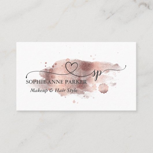 Elegant Calligraphy Gold Professional Beauty Salon Visitekaartje (Voorkant)
