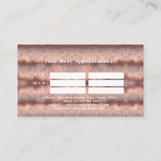 Elegant Calligraphy Gold Professional Monogram Afsprakenkaartje (Achterkant)