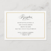 Elegant Calligraphy Gold Reception Directions Informatiekaartje (Voorkant)