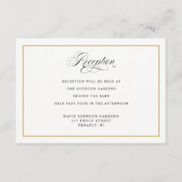 Elegant Calligraphy Gold Reception Directions Informatiekaartje