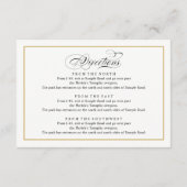 Elegant Calligraphy Gold Reception Directions Informatiekaartje (Achterkant)