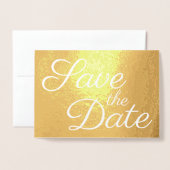 Elegant Calligraphy Gold Save the Date Folie Kaarten (Voorkant met envelop)