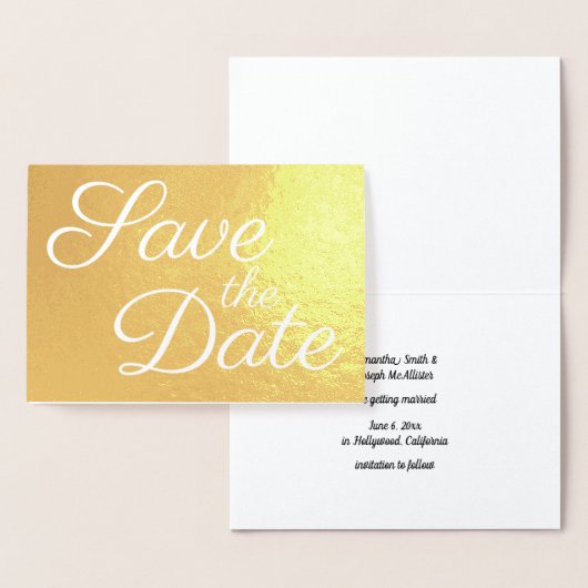 Elegant Calligraphy Gold Save the Date Folie Kaarten (Display)