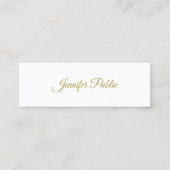 Elegant Calligraphy Gold Script Minimalist Plain Mini Visitekaartje (Voorkant)