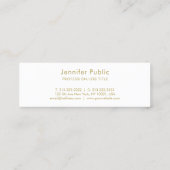 Elegant Calligraphy Gold Script Minimalist Plain Mini Visitekaartje (Achterkant)