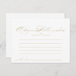 Elegant Calligraphy Gold Wedding Advice Card Briefkaart