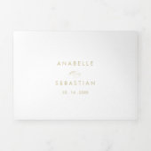 Elegant Calligraphy Gold Wedding Drieluik Uitnodiging (Cover)