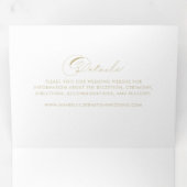 Elegant Calligraphy Gold Wedding Drieluik Uitnodiging (Binnenzijde eerst)