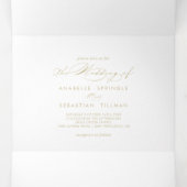 Elegant Calligraphy Gold Wedding Drieluik Uitnodiging (Binnenkant midden)
