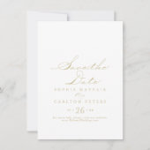 Elegant Calligraphy Gold Wedding Save the Date (Voorkant)